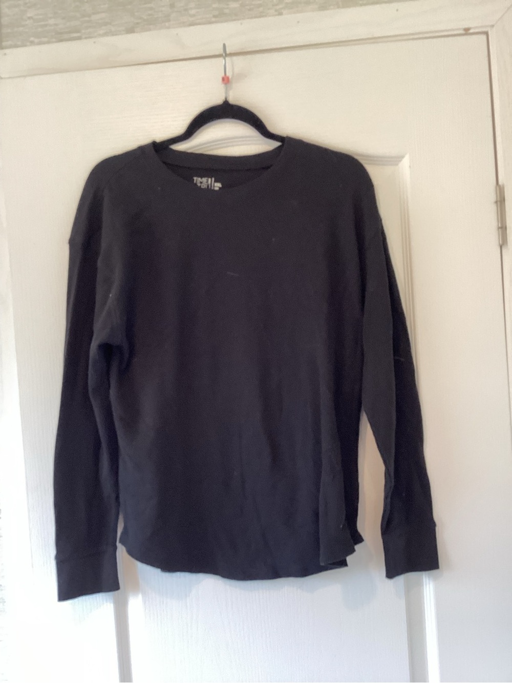 Time and Tru Women's Black Long-Sleeve Crewneck Top 3XL EUC
